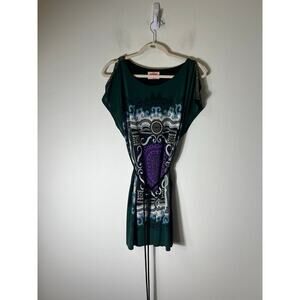 RN London Orion Green Purple Mini Dress XS/S